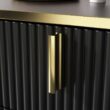 FUFU&GAGA Black Wavy Paint Finish 1-Touch Doors Accent Storage Cabinet With Adjustable Shelves and 2-Drawers