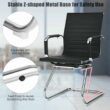 Costway Set of 2 Black Faux Leather Seating Office Guest Chairs Waiting Room Chairs Costway Set of 2 Black Faux Leather Seating Office Guest Chairs Waiting Room Chairs