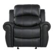 Noble House Gavin 39 in. Black Faux Leather Nailhead Trim 3 Position Recliner