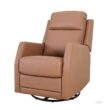JAYDEN CREATION Coral Classic Camel Upholstered Rocker Wingback Swivel Recliner with Metal Base