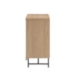 Welwick Designs Coastal Oak/Black Wood and Metal Reeded Accent Cabinet with 2 Doors