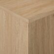 Welwick Designs Coastal Oak/Black Wood and Metal Reeded Accent Cabinet with 2 Doors