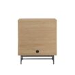 Welwick Designs Coastal Oak/Black Wood and Metal Reeded Accent Cabinet with 2 Doors