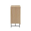 Welwick Designs Coastal Oak/Black Wood and Metal Reeded Accent Cabinet with 2 Doors