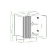 Welwick Designs Coastal Oak/Black Wood and Metal Reeded Accent Cabinet with 2 Doors