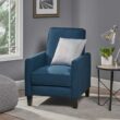 Noble House Darvis 27 in. Dark Blue Club Chair Recliner