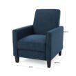 Noble House Darvis 27 in. Dark Blue Club Chair Recliner