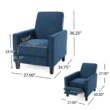 Noble House Darvis 27 in. Dark Blue Club Chair Recliner