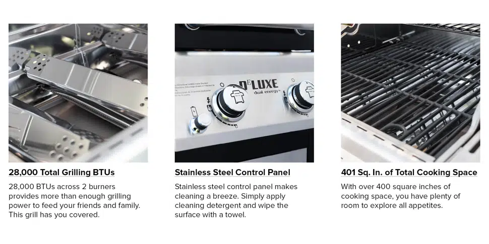 Nexgrill Deluxe 2-Burner Grill: Foldable Side Shelves & 28000 BTUs for Compact Grilling