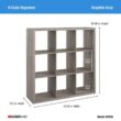 ClosetMaid 43.98 in. H x 43.82 in. W x 13.50 in. D Graphite Gray Wood Large 9- Cube Organizer