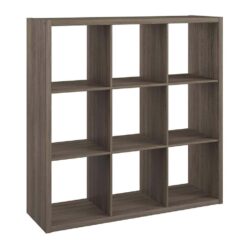ClosetMaid 43.98 in. H x 43.82 in. W x 13.50 in. D Graphite Gray Wood Large 9- Cube Organizer