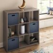 ClosetMaid 43.98 in. H x 43.82 in. W x 13.50 in. D Graphite Gray Wood Large 9- Cube Organizer