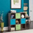 ClosetMaid 35.88 in. H x 36 in. W x 12 in. D Grey Wood 9-Cube Storage Organizer
