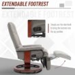 HomCom Grey PU Leather Adjustable Swivel Recliner Chair