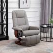 HomCom Grey PU Leather Adjustable Swivel Recliner Chair