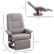 HomCom Grey PU Leather Adjustable Swivel Recliner Chair