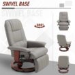 HomCom Grey PU Leather Adjustable Swivel Recliner Chair