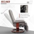 HomCom Grey PU Leather Adjustable Swivel Recliner Chair