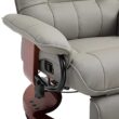 HomCom Grey PU Leather Adjustable Swivel Recliner Chair