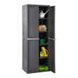 Sterilite Adjustable 4-Shelf Gray Storage Cabinet with Doors