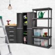 Sterilite Adjustable 4-Shelf Gray Storage Cabinet with Doors