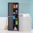 Sterilite Adjustable 4-Shelf Gray Storage Cabinet with Doors