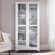 Home Decorators Collection Bradstone 72 in. White Bookcase with Glass Doors