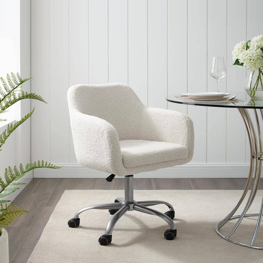 Linon Home Decor Barnes Cream Sherpa Upholstered 17 in. - 21 in. Adjustable Height Office Chair Linon Home Decor Barnes Cream Sherpa Upholstered 17 in. - 21 in. Adjustable Height Office Chair - Image 12