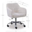 Linon Home Decor Barnes Cream Sherpa Upholstered 17 in. - 21 in. Adjustable Height Office Chair Linon Home Decor Barnes Cream Sherpa Upholstered 17 in. - 21 in. Adjustable Height Office Chair