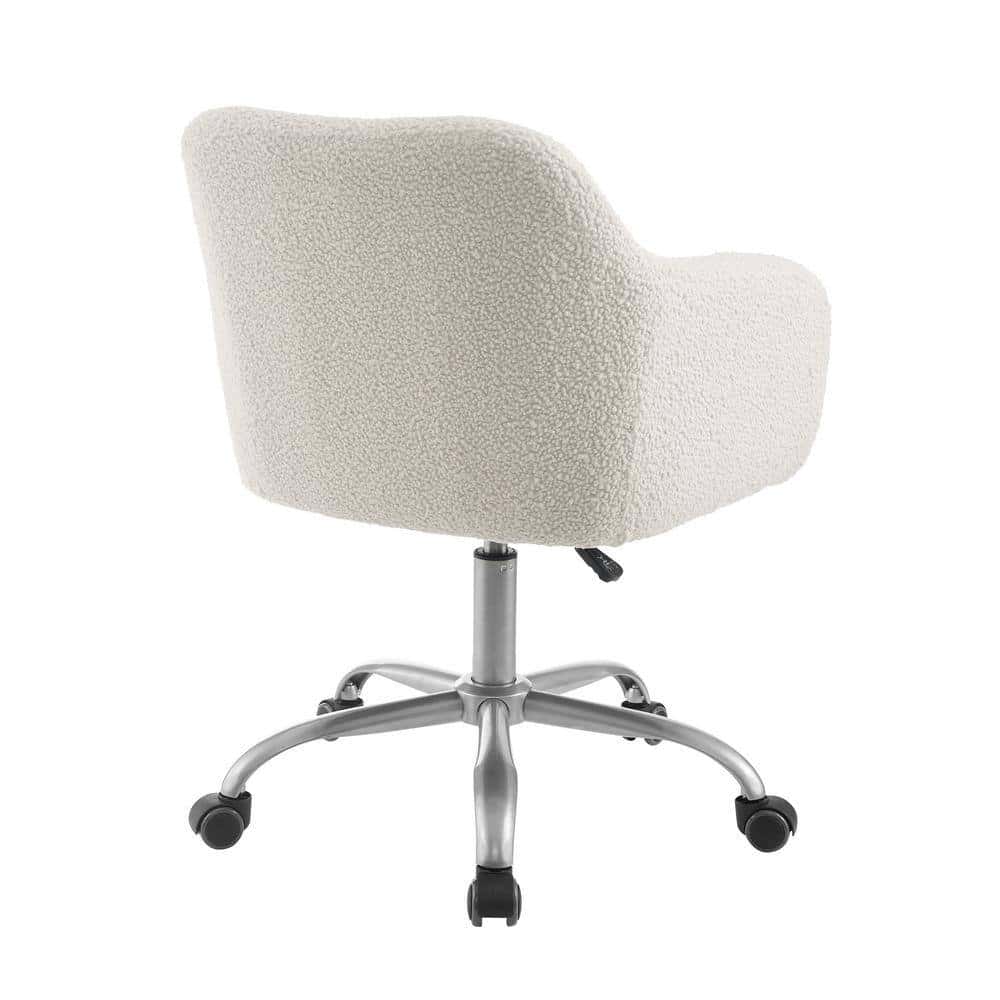 Linon Home Decor Barnes Cream Sherpa Upholstered 17 in. - 21 in. Adjustable Height Office Chair Linon Home Decor Barnes Cream Sherpa Upholstered 17 in. - 21 in. Adjustable Height Office Chair - Image 5