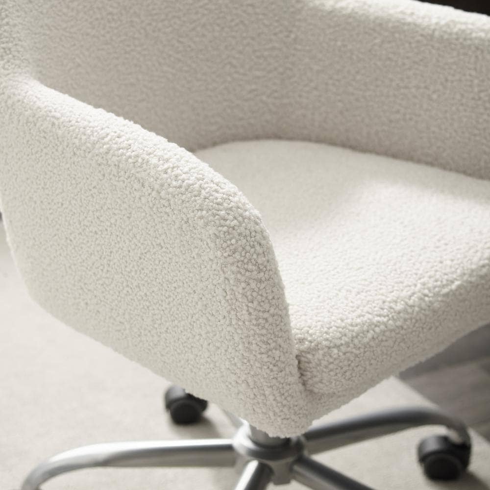 Linon Home Decor Barnes Cream Sherpa Upholstered 17 in. - 21 in. Adjustable Height Office Chair Linon Home Decor Barnes Cream Sherpa Upholstered 17 in. - 21 in. Adjustable Height Office Chair - Image 10