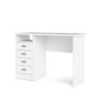Tvilum 44 in. Rectangular White 4 Drawer Writing Desk with Built-In Storage