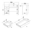 Tvilum 43 in. Rectangular White 5 Drawer Writing Desk with Locking Feature