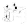 Tvilum 43 in. Rectangular White 5 Drawer Writing Desk with Locking Feature
