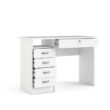Tvilum 43 in. Rectangular White 5 Drawer Writing Desk with Locking Feature