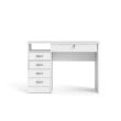 Tvilum 43 in. Rectangular White 5 Drawer Writing Desk with Locking Feature