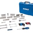 Kobalt 129-Piece Standard (SAE) and Metric Polished Chrome Mechanics Tool Set with Hard Case
