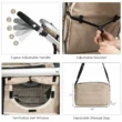 Costway Folding Aluminum Infant Bassinet Reversible Baby Stroller W/ Diaper Bag Beige