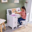 KidKraft Children's Wooden Study Desk with Chair, White KidKraft Children's Wooden Study Desk with Chair, White