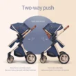 B.Childhood High Landscape Baby Stroller Folding Reversible Seat,Unisex,Blue B.Childhood High Landscape Baby Stroller Folding Reversible Seat,Unisex,Blue