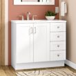 Style Selections Myers 36-in White Single Sink Bathroom Vanity with White Cultured Marble Top (Mirror Included)