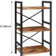 Homeiju Bookshelf, 3 Tier Industrial Bookcase, Metal Small Bookcase