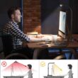AKRRYR LED Desk Lamp for Home Office, Double Head 24W Desk Lamp with USB Charging Port & Wireless Charger