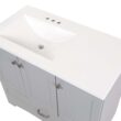 Diamond NOW Cassidy 36-in Pearl Gray Single Sink Bathroom Vanity with White Cultured Marble Top
