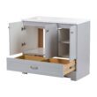 Diamond NOW Cassidy 36-in Pearl Gray Single Sink Bathroom Vanity with White Cultured Marble Top
