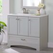 Diamond NOW Cassidy 36-in Pearl Gray Single Sink Bathroom Vanity with White Cultured Marble Top