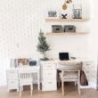 KidKraft Children's Wooden Study Desk with Chair, White KidKraft Children's Wooden Study Desk with Chair, White