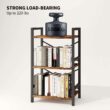 Homeiju Bookshelf, 3 Tier Industrial Bookcase, Metal Small Bookcase