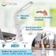 OttLite Recharge LED Desk Lamp with ClearSun LED Technology for Home, Reading, Office & College Dorms - White
