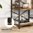 Homeiju Bookshelf, 3 Tier Industrial Bookcase, Metal Small Bookcase